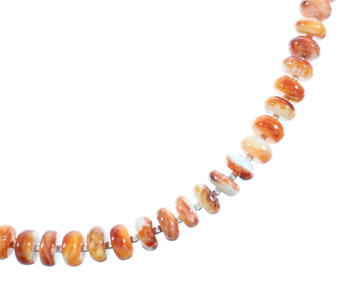Sterling Silver Oyster Shell Navajo Indian Bead Necklace RX103151